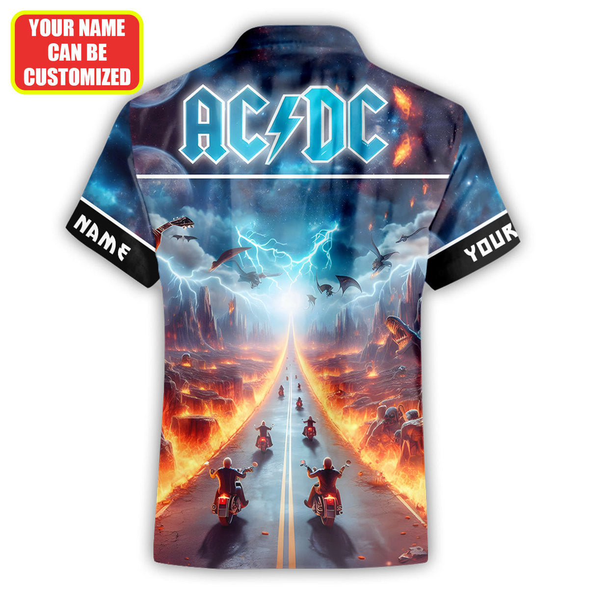 Personalized AC Highway To Hell Tropical Hawaii Shirt Beach Short Q220411