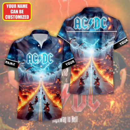 Personalized AC Highway To Hell Tropical Hawaii Shirt Beach Short Q220411