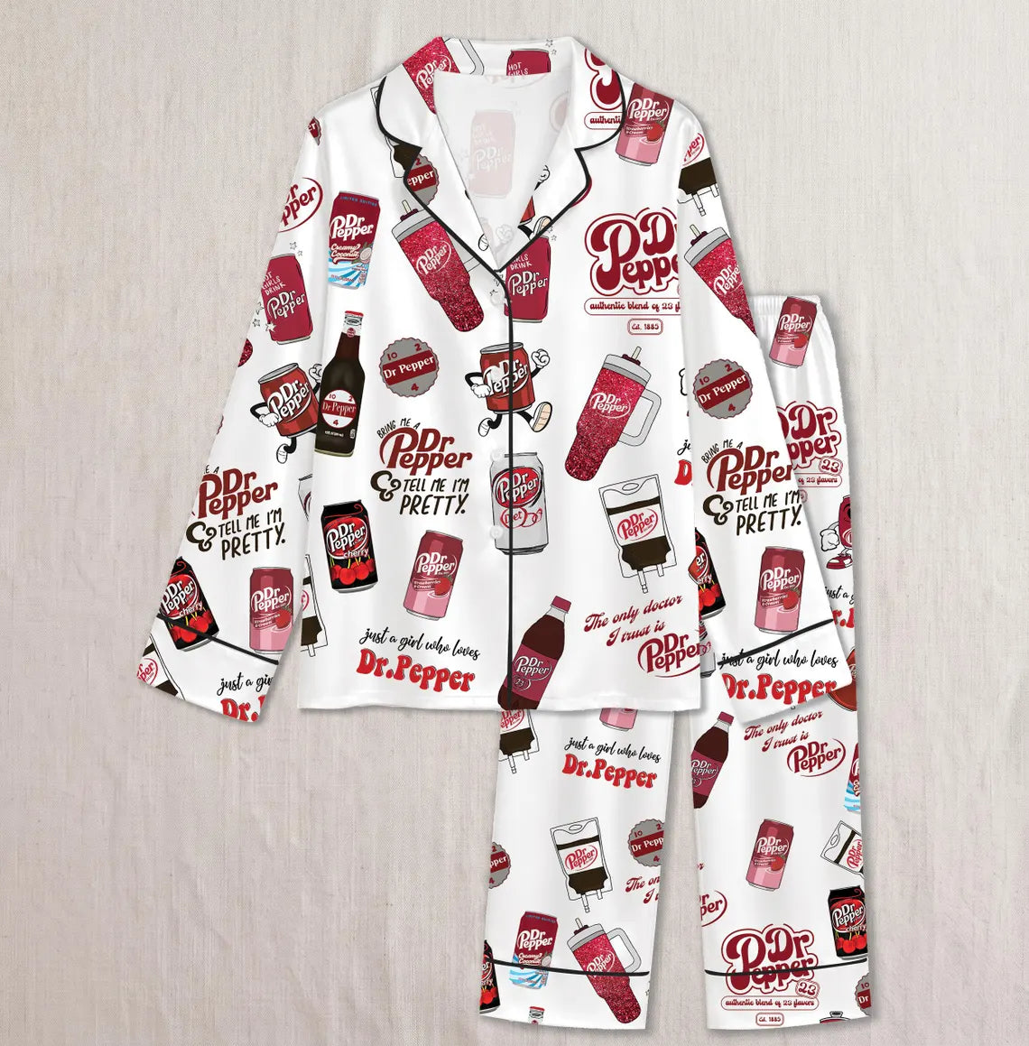 Dr Pepper Drinks Pajamas Set