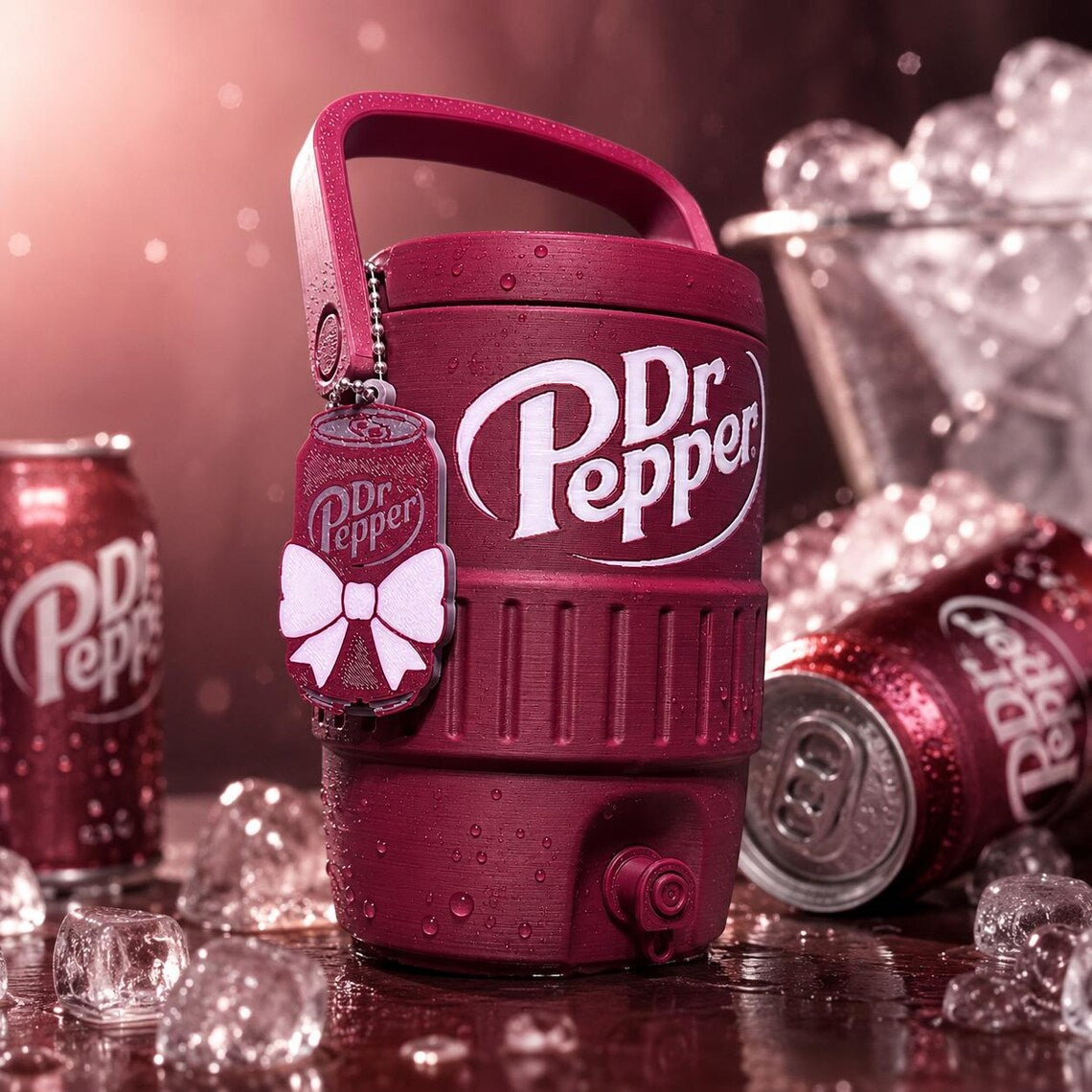 Dr Pepper Mini Cooler Jug Can Holder, Dr Pepper Lover Desk Decor