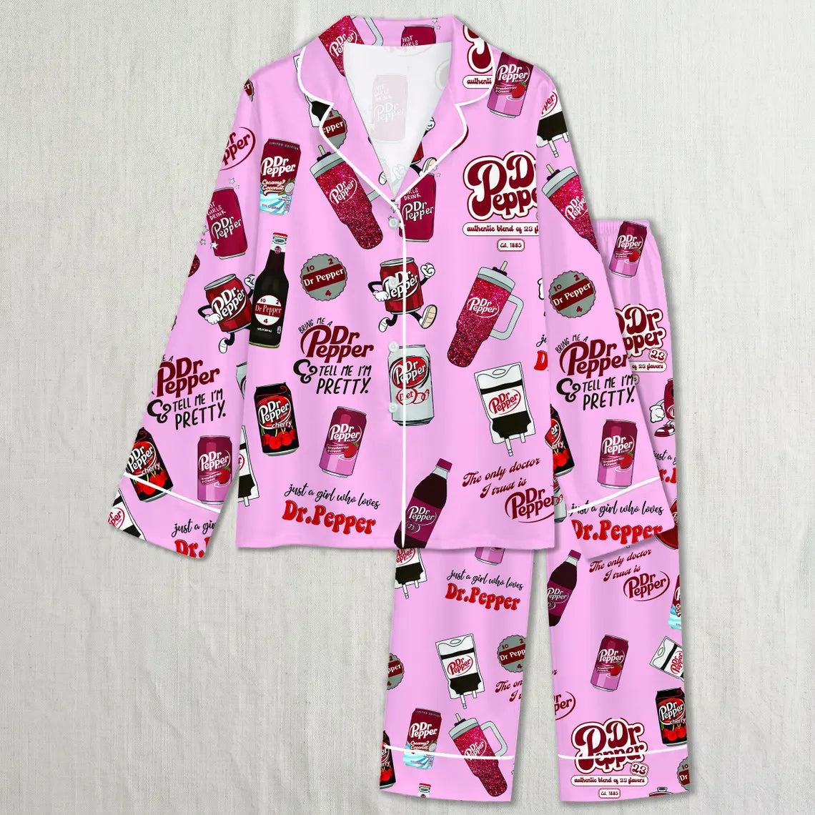 Dr Pepper Drinks Pajamas Set