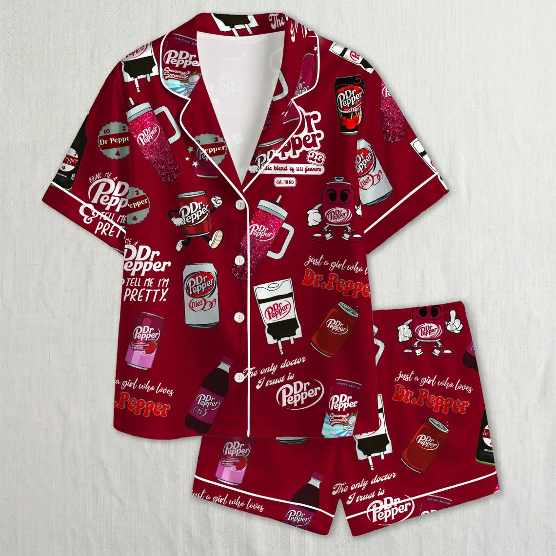Dr Pepper Drinks Pajamas Set