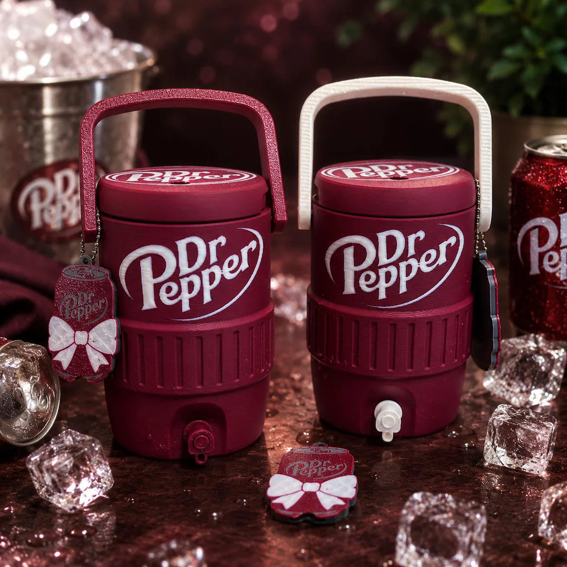 Dr Pepper Mini Cooler Jug Can Holder, Dr Pepper Lover Desk Decor