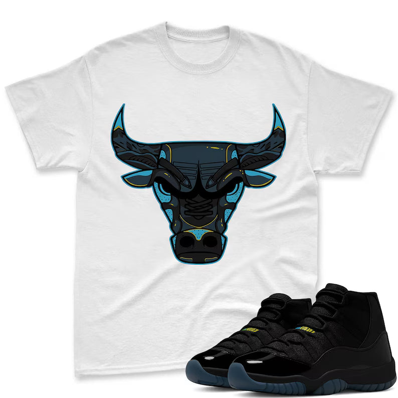 Bull Shirt To Match JD 11 Gamma, JD 11 Gamma Sneaker Mactching Shirt, JD Match Tee, AJ 11 Gamma Sneaker Match Shirt