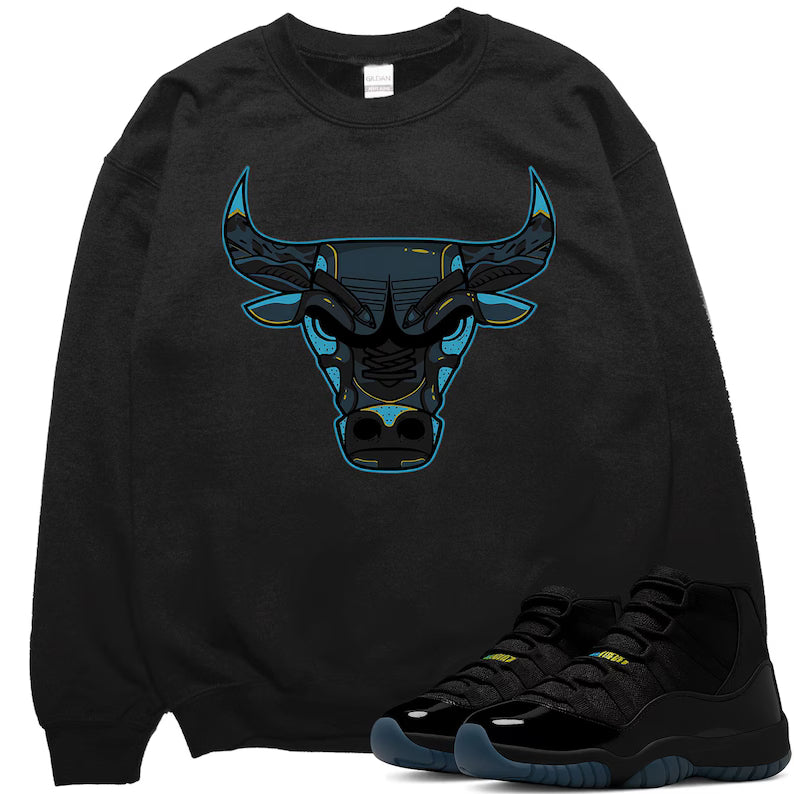 Bull Shirt To Match JD 11 Gamma, JD 11 Gamma Sneaker Mactching Shirt, JD Match Tee, AJ 11 Gamma Sneaker Match Shirt
