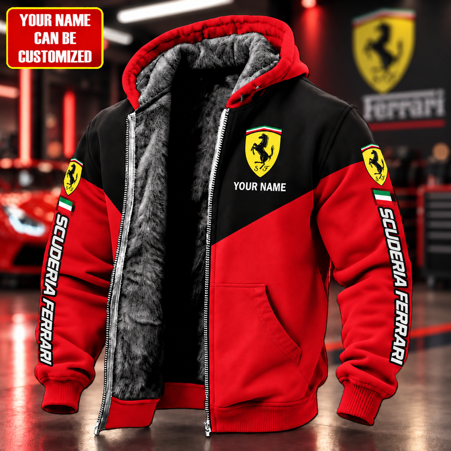 Scuderia Ferrar Racing Fleece Jacket , Personalized Racing Fleece Inside Jacket