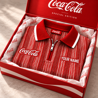 Cola Classic Zip Polo , Custom Name Cola Polo , Cola 2026 Shirt