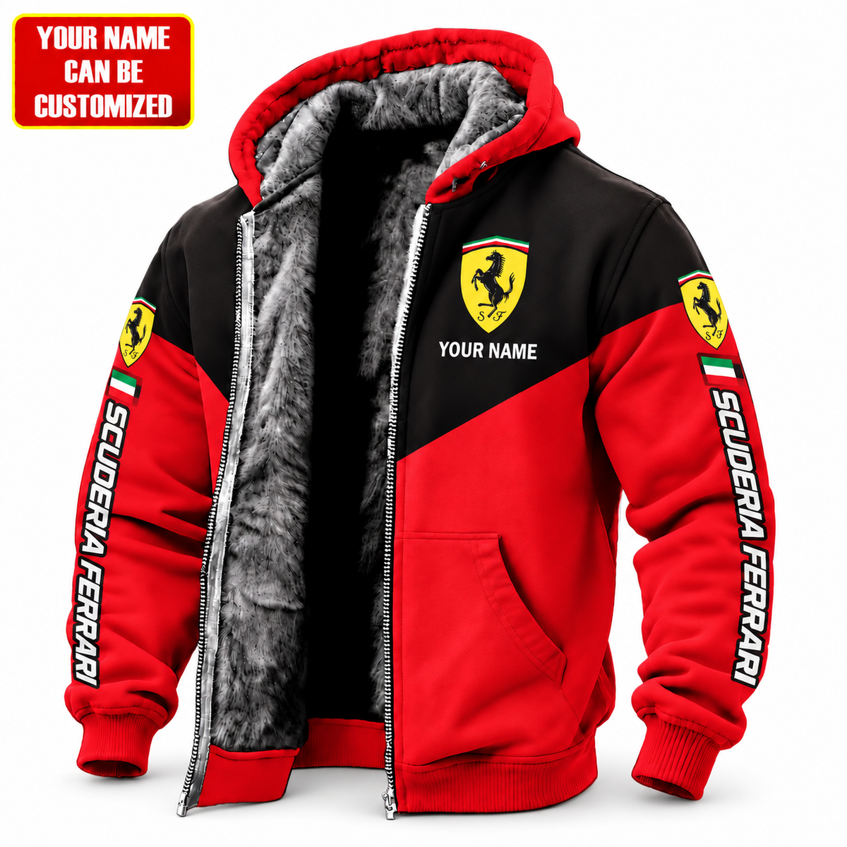 Scuderia Ferrar Racing Fleece Jacket , Personalized Racing Fleece Inside Jacket