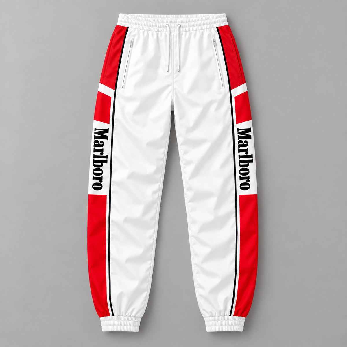 Marlbor Classic Zipper Stand Collar Jacket & Sweatpants Set