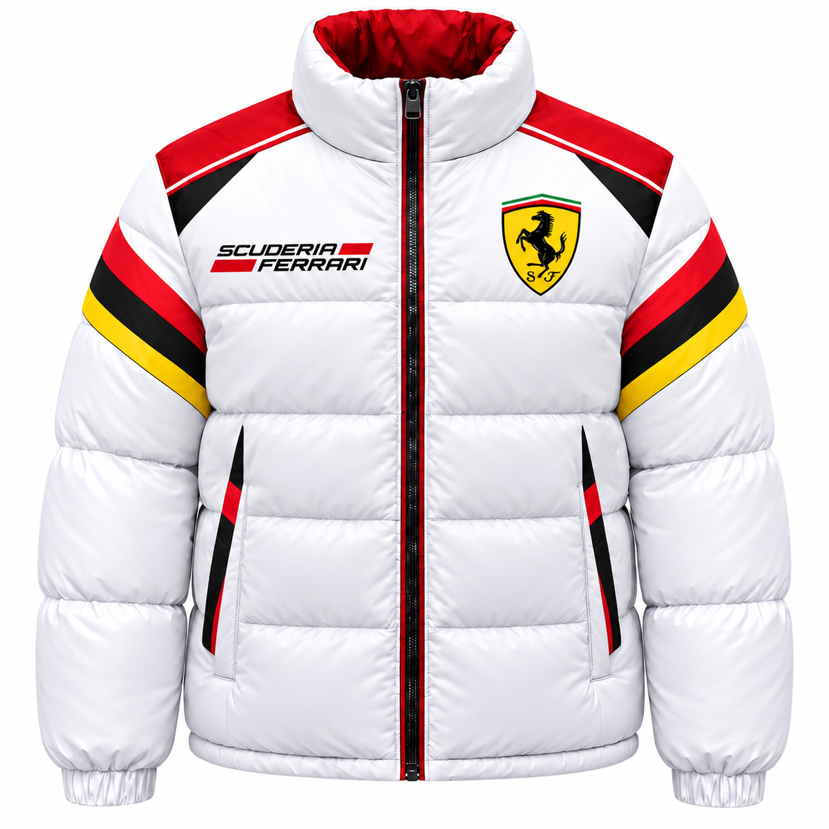 Scuderia Ferrar Racing Puffer Jacket , Scuderia Ferrar Windproof Puffer Jacket