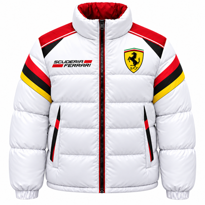 Scuderia Ferrar Racing Puffer Jacket , Scuderia Ferrar Windproof Puffer Jacket
