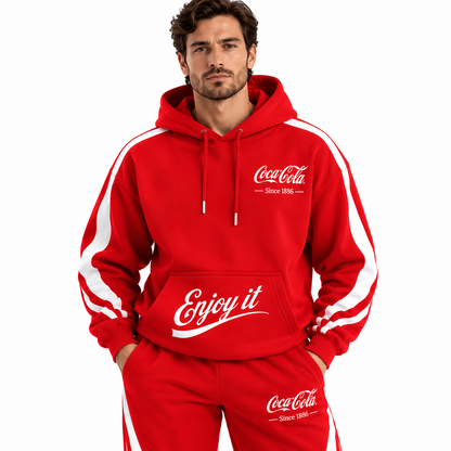 Cola Since 1886 All Over Printed Hoodie And Sweatpants Set