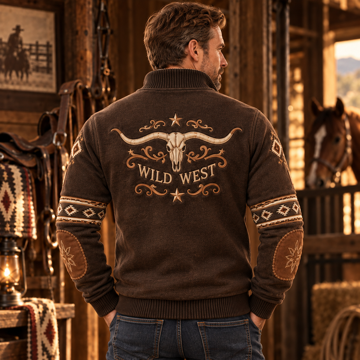 Marlbor Original Wild West Fleece Quarter-Zip Pullover
