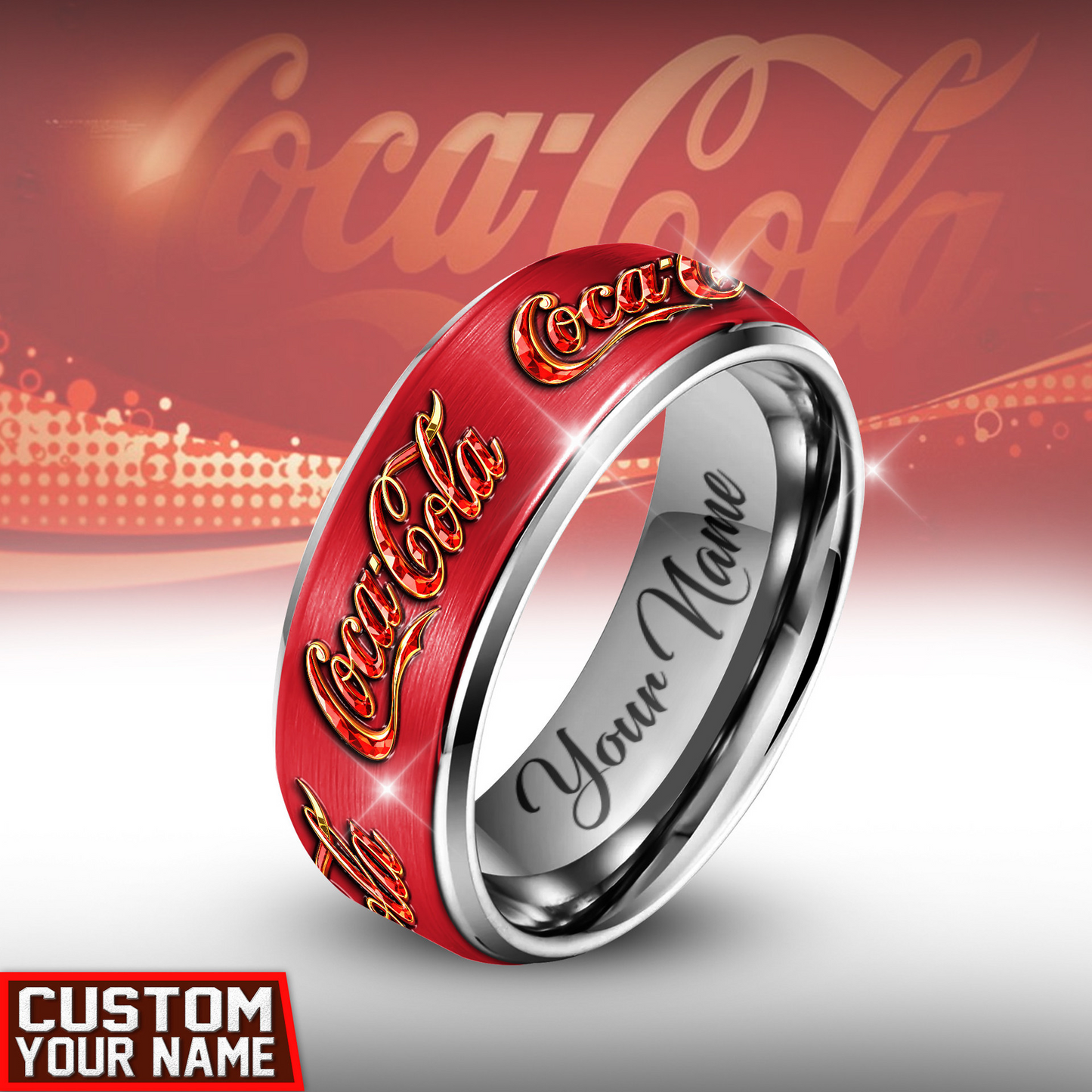 Personalized Cola Custom Alloy Ring