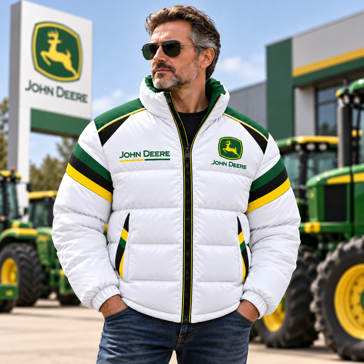 J.Deere Tractor Puffer Jacket , J.Deere Windproof Puffer Jacket