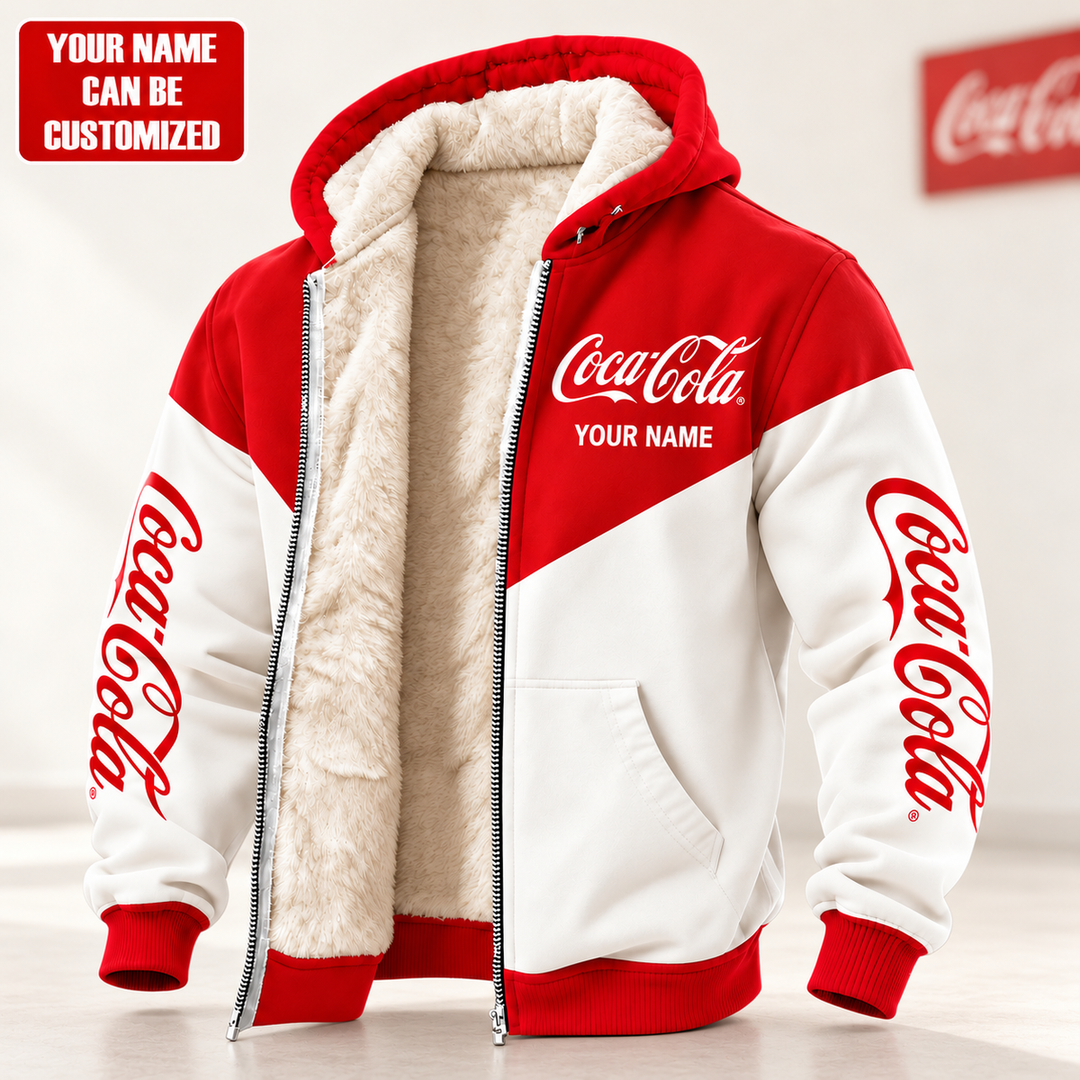 Cola Classic Fleece Jacket , Personalized Cola Fleece Inside Jacket V2
