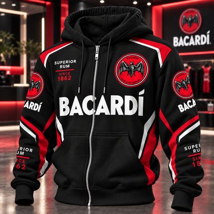 Barcadi Since 1862 Zip Hoodie , Barcadi Zip Hoodie