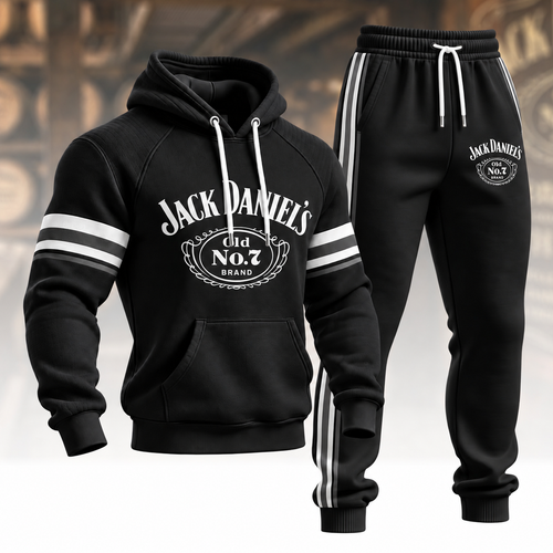 Jack Dani Old No.7 Brand All Over Printed Hoodie and Sweatpants Set