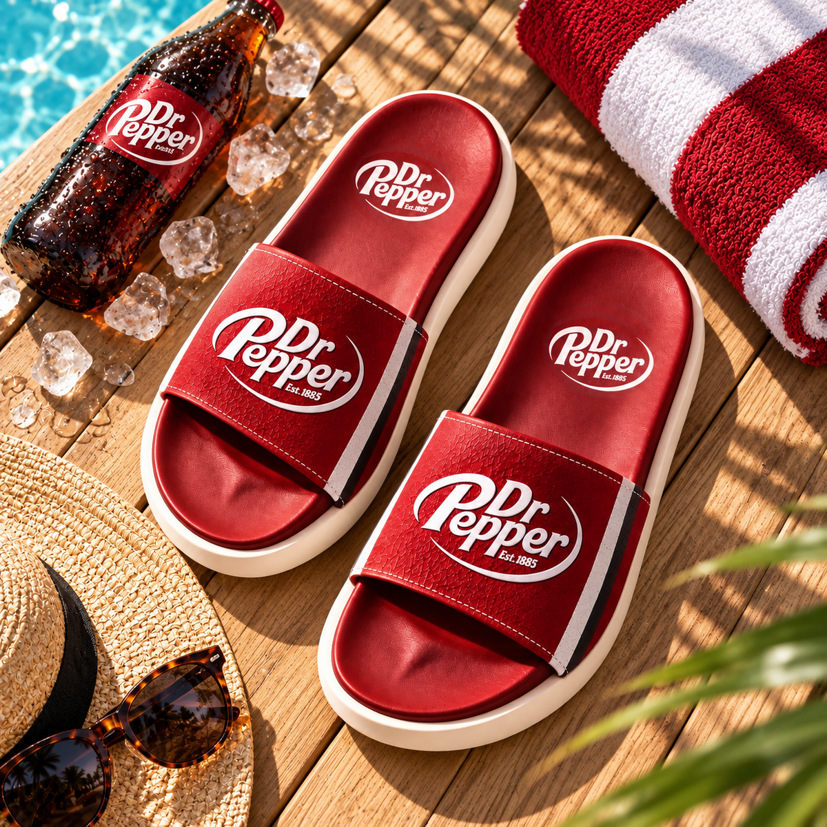 Dr Pepper Custom Leather Sandals